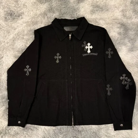 Chrome Hearts Black Cross Patchwork Jean Jacket Men’s Large - Picture 1 of 4